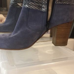 Blue boots suede
